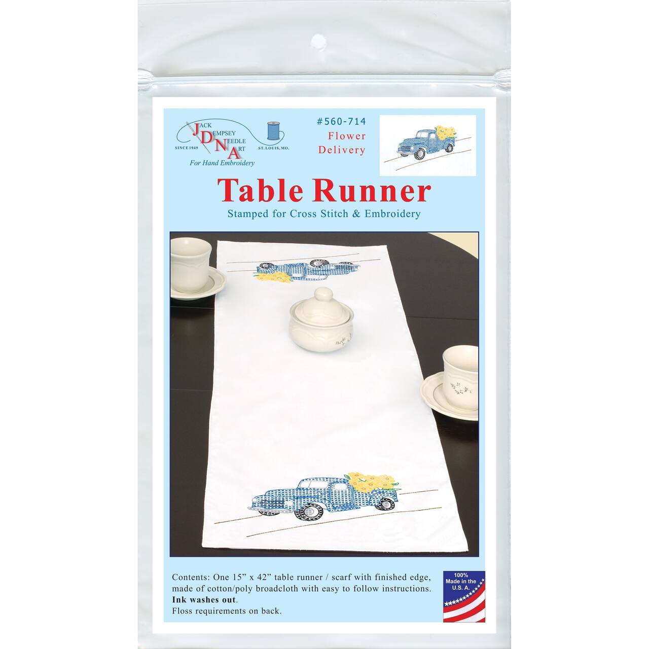 Jack Dempsey Flower Delivery Stamped Table Runner Kit